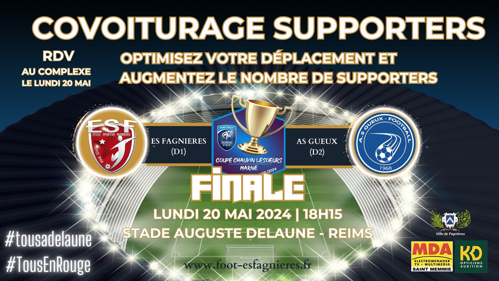 COVOITURAGE SUPPORTERS FINALE SENIORS