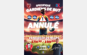 U10 A U13 - ⚠️ ANNULE ⚠️ SPECIFIQUE GARDIENS DE BUT....