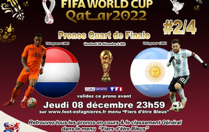 Pronostiquez 1/4#2 PAYS-BAS vs ARGENTINE avant le 08/12....
