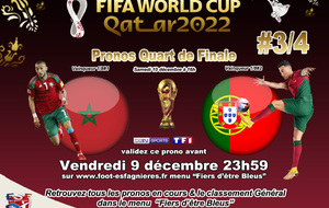 Pronostiquez 1/4#3 MAROC vs PORTUGAL avant le 09/12...