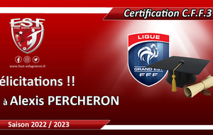 Certification CFF3 Alexis Percheron, Félicitations !