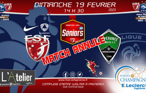 Match Annulé : Séniors R2 vs Espérance Rémoise du 19/02