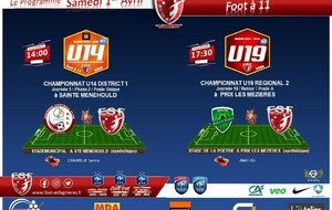 Le Programme du Samedi 1er Avril - Foot à 11