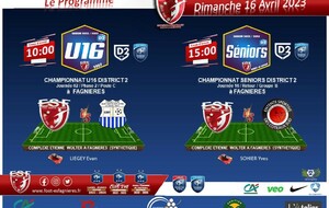 Le Programme du Dimanche 16 Avril 2023...