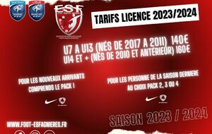 Tarifs Licences 2023/2024...