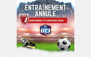 U13D2 - ENTRAINEMENT ANNULE.....