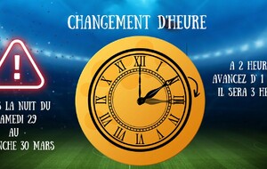 CHANGEMENT D'HEURE CE WEEKEND 