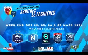 Désignations Arbitres ES Fagnières