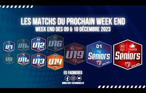 Les Prochains Matchs...09 & 10 Décembre 2023...