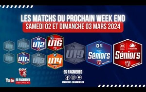 Les Prochains Matchs...02 & 03 Mars 2024...