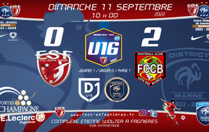 U16D1 - J1 Championnat D1 Vs Côte des Blancs Fc