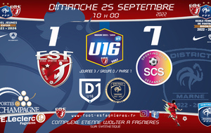 U16D1 - J3 Championnat D1 - ESF16D1 Vs Sézanne Sc