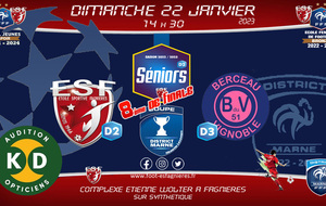 Séniors D2 - 8ème de Finale de Coupe CHAUVIN LESOEUR - ES Fagnières Vs Berceau du Vignoble