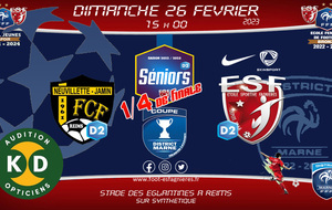 Séniors D2 - 1/4 de Finale de Coupe CHAUVIN LESOEUR - Reims Neuvillette Jamin D2 vs ES Fagnières D2
