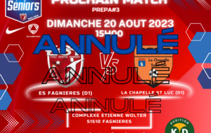 Séniors D1 - MATCH ANNULE - Es Fagnières (D1) vs La Chapelle St Luc (D1)