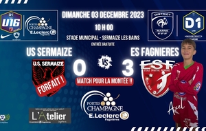 U16D1/J08 - §§§ Forfait §§§ SERMAIZE US vs ES FAGNIERES