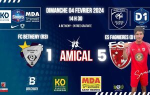 SENIORS MARNE D1 - MATCH AMICAL - FC BETHENY (R3) VS ES FAGNIERES (D1)