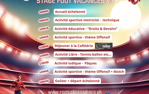 STAGE FOOT VACANCES V3 - JOURNEE 1