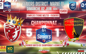 SENIORS MARNE D1/J22 - ES FAGNIERES VS FC REIMS CHRISTO