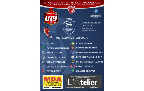 U19R2 - Le Groupe &amp; Calendrier de reprise de la saison 2022/2023 !