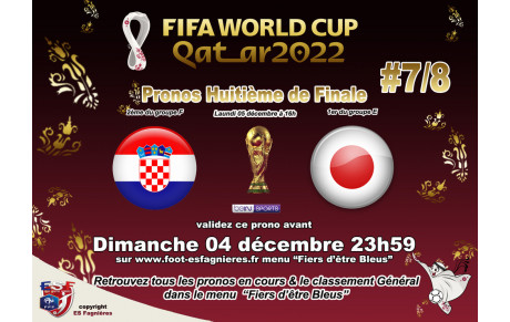 Pronostiquez Croatie vs Japon (avant le 04/12)