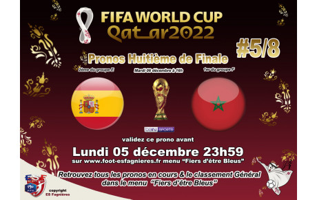 Pronostiquez Espagne vs Maroc (avant le 05/12)