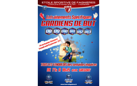 Prochaine séance entraînement Gardiens....