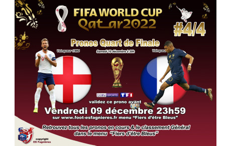 Pronostiquez 1/4#4 ANGLETERRE vs FRANCE avant le 09/12...