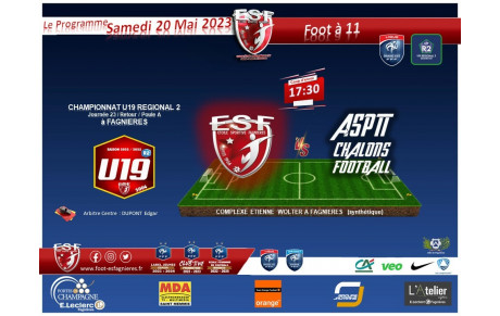 Le Programme du Samedi 20 Mai, Foot à 11...