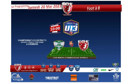 Le Programme du Samedi 20 Mai, Foot à 8...