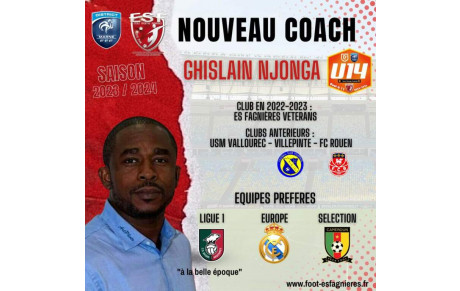 Présentation Nouveau Coach U14... 