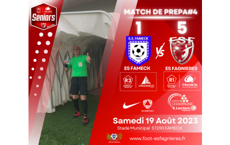 Séniors R1 - Résultat Match de Préparation #4