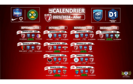 Séniors District Marne 1 - Le Calendrier des Rencontres...