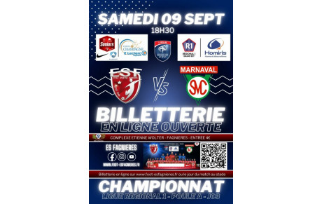 SENIORS LIGUE R1 - Billetterie Ouverte : ESF VS MARNAVAL