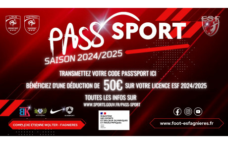 Pass'Sport 2024/2025...TRANSMETTEZ NOUS VOTRE CODE !