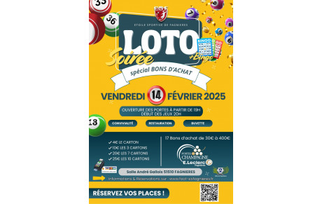 LOTO#1 SPECIAL BONS D'ACHAT....VENDREDI 14 FEVRIER 2025
